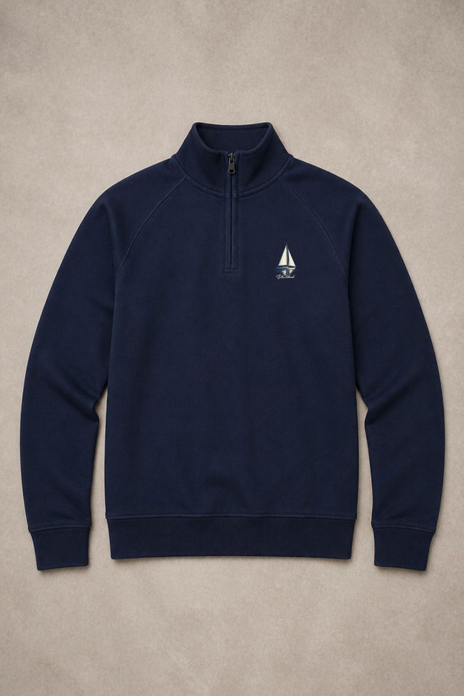Riviera Sailboat, Φούτερ Half Zip σε Μπλε Χρώμα