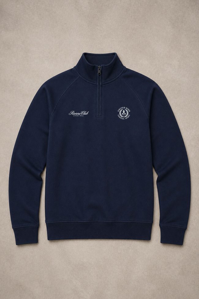 Riviera Yacht Club, Φούτερ Half Zip σε Μπλε Χρώμα
