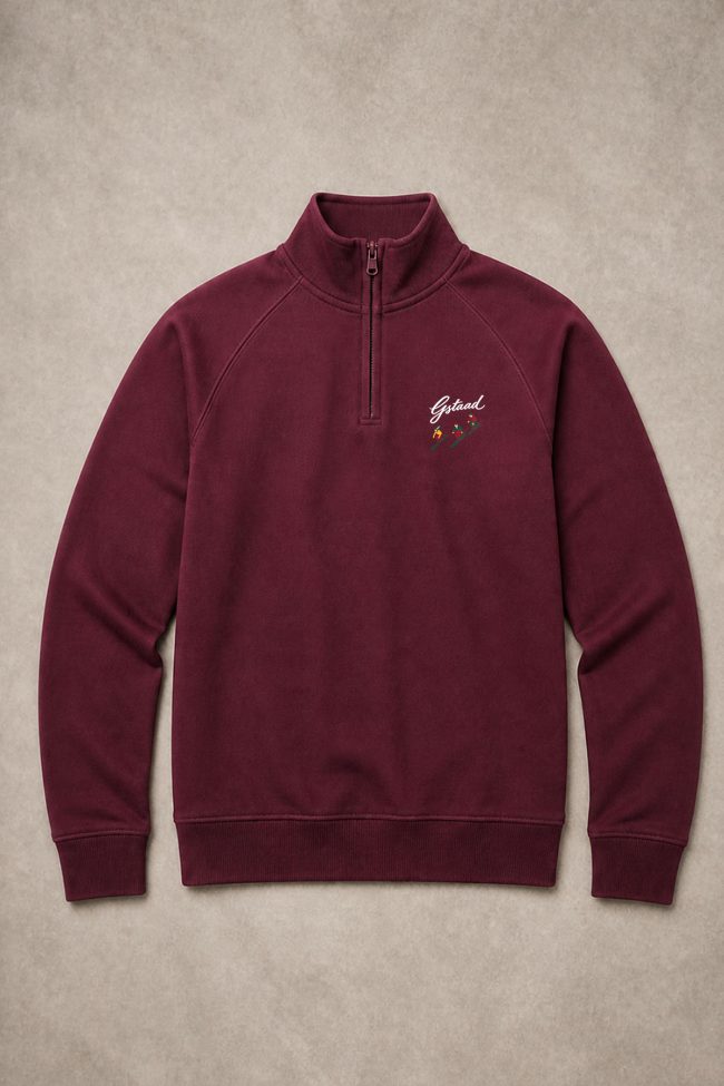 Gstaad Ski Mini, Φούτερ Half Zip σε Μπορντώ Χρώμα