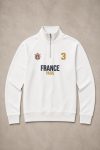 Φούτερ Half Zip France Paris Varsity σε Λευκό Χρώμα