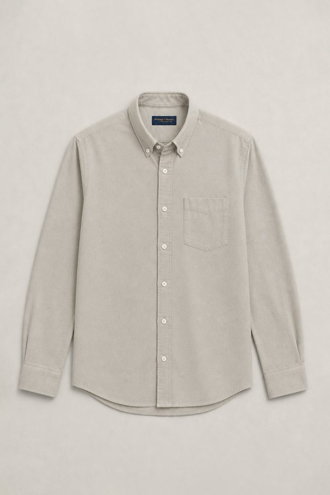 Ανδρικό Πουκάμισο Oxford Easy Iron σε Stone Beige Χρώμα