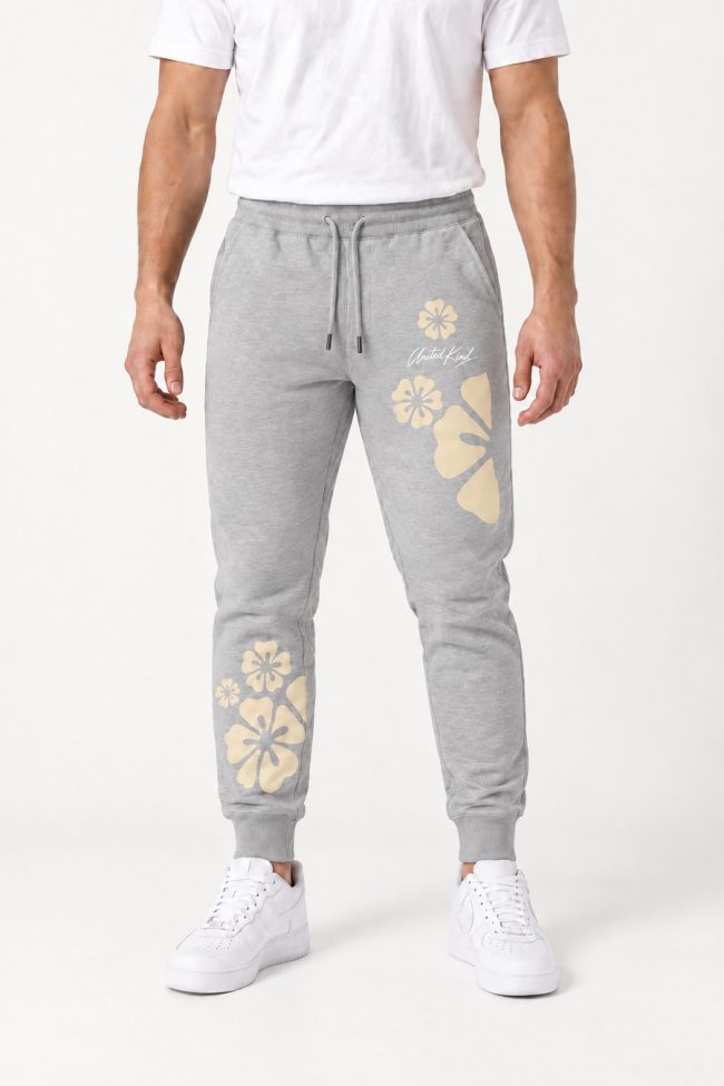 Floral Flow, Παντελόνι Φόρμας Σε Γκρι Χρώμα