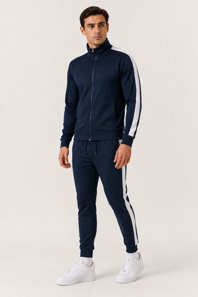 Ανδρικό Σετ Athletic με Navy Ζακέτα & Navy Παντελόνι